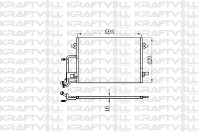 KRAFTVOLL 08060150 Klima Radyatoru (610×415×16) / (Kondanser) Passat A4 1.9tdı 1.8 / 1.8t 97>