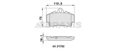 BRAXIS AA0295 Arka Fren Balatası Boxster 987 S 3.2 05 08 Cayman 987 S3.4 06 08 GM 98635293900, GM 98735293901, GM 99635293000, GM 99635293003, GM 99635293900, GM 99635293903, GM 99635298000, GM 98635293910, GM 98735293900, GM 99635293902