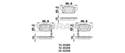 BRAXIS AA0299 Fren Balatası Arka Swıft 10> Sx4 Cross 13> Vıtara 15> GM D40603WAW0A, GM 5580068L00000, GM 5580068L20000, GM 5580061M00, GM 5580068L00, GM 5580068L10, GM 5580068L20, GM 5580068L21, GM 5580068R10, GM 5580061M02