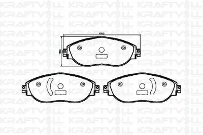 KRAFTVOLL 07010075 Fren Balatası On Passat Varıant 15 > Arteon 17 > Tıguan 18 > Q3 19 >