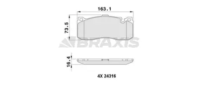 BRAXIS AA0437 Fren Balatası On Bmw E81 E82 E87 E88 E90 E91 E93 GM 34116786044, GM 6784807, GM 34116784807, GM 34116797860, GM 34106860642, GM 6860642, GM 6786044, GM 6797860, GM 3411679786