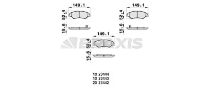 BRAXIS AB0367 On Fren Balatası Kıa Sportage 2.0 98 03 GM K0453323Z, GM OK0453323Z, GM 80453323Z, GM K0453323ZA, GM oK0453323ZA, GM K04533223Z, GM S0K0453323Z, GM 3323ZK045, GM K0113323Z2, GM K0113323Z