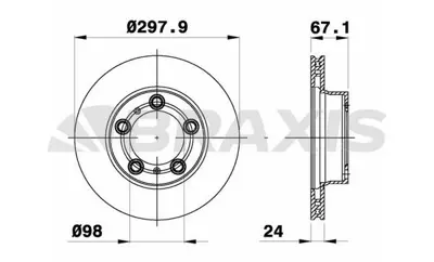 BRAXIS AD1076 On Fren Dısk Aynası Sağ Havalı Boxster 987 2.7 04>09 2.9 09>12 Cayman 987 2.7 06>09 GM 98735140201, GM 98735140101, GM 986351401