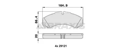 BRAXIS AA0149 On Fren Dısk Balata Daıly 99>06 (20mm) GM 2996532