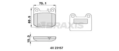 BRAXIS AA0273 Fren Balatası Arka Ml-Class W163 98>05 GM A1634200720, GM A163420072037, GM A1634200920, GM A163420092027, GM A1634201120, GM 1634200720, GM 163420072037, GM 1634200920, GM 163420092027, GM 1634201120