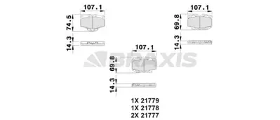 BRAXIS AB0519 On Fren Balatası Toyota Land Cruıser GM 446560050, GM 4465YZZAX, GM 449160110, GM 4465YZZAZ, GM 449160170, GM 449160180, GM 449160150, GM 449160160, GM 446560020, GM 4465YZZAL