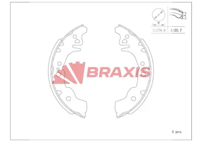 BRAXIS AC0152 Kampana Balata Cuore Vıı 1.0 07> Materıa 06> Sırıon 05> / Justy Iv 07>