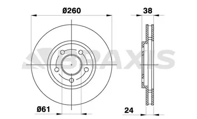 BRAXIS AE0519 On Fren Dısk Aynası Chrysler Grand Voyager 2.5td GM 4423368, GM 4383968, GM 4383973, GM K04383968, GM K04383973