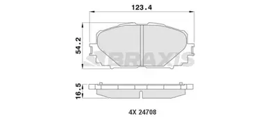 BRAXIS AA0175 On Fren Balatası Yarıs Iı Vvt I 05> GM 446552270, GM V9118A100, GM V9118A101, GM FDB1829, GM 4465B1360, GM QP70417007, GM 446552190, GM 446552240, GM 446552310, GM 446552180