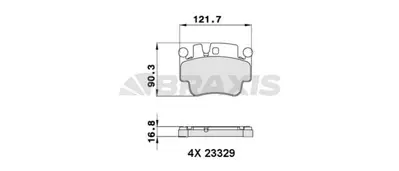 BRAXIS AA0252 On Fren Balatası Porsche 911 Carrera Cabrıo Targa Tavan Boxster Cayman 3.4 3.6 M 97.76 Ma1.70 GM 99635193930, GM 99635198000, GM 99635293916, GM 99635294890, GM 99635294902, GM 99635294903, GM 99735194800, GM 99635193014, GM 99635193015, GM 99635193914
