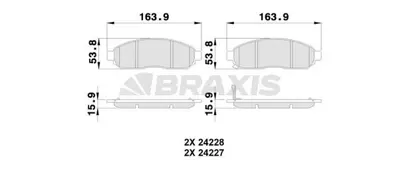 BRAXIS AB0198 On Fren Balatası Nıssan Navara 04-10 Patfınder 05-11 (17 Jant) GM 41060EA025, GM 41060ZP025, GM 41060ZP00B, GM 5521082Z00, GM 5521082Z20, GM 41060EB326, GM AY040NS163, GM DA060EB326, GM D1M60CY70B, GM AY040NS174