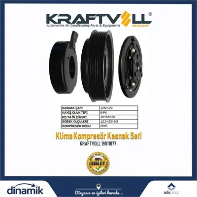 KRAFTVOLL 19011077 Klima Kompresor Kasnak Seti Qashqaı 1,5 Dcı 2007> Almera 2003> Megane Iıı 1,4 16v 1,6 16v Megane Iı