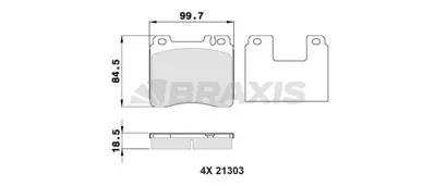 BRAXIS AA0306 Fren Balatası On S-Class W140 91>98 C140 92>99 GM 24201820, GM 24202620, GM 2420262005, GM 51634981, GM 571477B, GM 1501223325, GM FDB800, GM A0024202620, GM 54200520, GM A0024200420