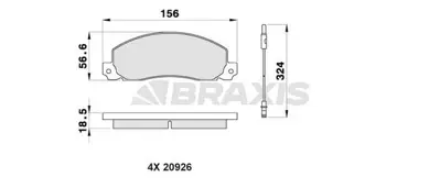 BRAXIS AB0200 On Fren Balatası Renault Opel Trafıc Arena GM 7701203917, GM 7701203918, GM 7701348111, GM 7701348688, GM 9111271, GM 9111272, GM 4403271, GM 4403272, GM 4403273, GM 7701200648