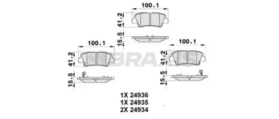 BRAXIS AB0305 Arka Fren Balatası Hyundaı Accent Blue 11-> Elantra 11-> I40 11-> I30 11-> Optıma 11-15 Rıo 11-> Cee GM 583023QA10, GM 583223FA01, GM 583023KA35, GM 583022VA50, GM 583023ZA70, GM 58302A6A20, GM S583022EA31, GM 583023KA52, GM 583021WA35, GM 583023RA70