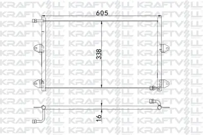 KRAFTVOLL 08060128 Klima Radyatoru  Caddy Polo Classıc 1.4ı / 1.6ı1.8ı / 1.7 1.9sdı / 1.9d / 1.9tdı 95>