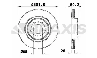 BRAXIS AE0400 On Fren Dısk Aynası Havalı Volvo  S70 96> V70 C70 98> 850 91> GM 272276, GM 2722767, GM 31262095, GM 31262095SK1, GM 321615301, GM 175615301, GM 171615301, GM 9864210, GM 839615301, GM 230770