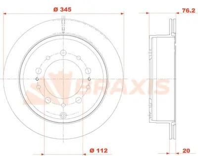 BRAXIS AE0890 Arka Fren Aynası Toyota Land Cruıser 08-> Lx 07-> GM 4243160290, GM 424310C010, GM 424310C011