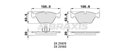 BRAXIS AA0083 Fren Balatası On Bmw E36-M3 E46 2.5-3.0 M3 E34 E32 E83 Z4  GM 34116761280, GM 34111163387, GM 34111163953, GM 34111164330, GM 34111164331, GM 34111164629, GM 34116761277, GM 34116761279, GM 1164627, GM 34112157590