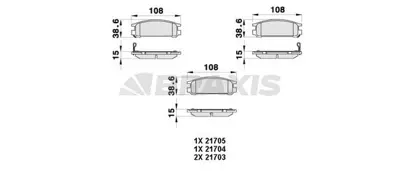 BRAXIS AB0412 On Fren Balatası Subaru Impreza 1.6 1.6 Awd 2.0 Awd 2.0 T Awd (95 00) GM 26296AA060, GM 26296AA061, GM 26296AA062, GM 26296AA080, GM 26296AA081, GM 26296AA082, GM 26296AA130, GM 26296PA060, GM 29296AA061, GM 26296AA131