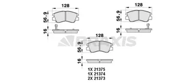 BRAXIS AB0430 On Fren Balatası L300 1990 2008 L200 1986 1997 GM AY040MT005, GM MB162522, GM MB500812, GM MB500813, GM MB500814, GM MB500815, GM MB500816, GM MB500817, GM MB500818, GM MB500819