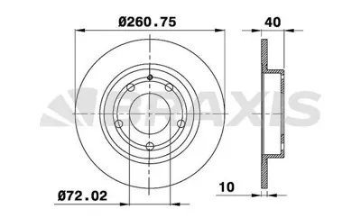 BRAXIS AE0401 Arka Fren Dısk Aynası Duz Mazda 626 2.0 Fs 92>97 Mx 6 2.0 2.5 2 5 92>97 261x5 GM GTYF26251B, GM GTYF26251C, GM G0YN26251A, GM YS8J2C502BA, GM GA5Y26251B, GM GA5Y26251C, GM GA5Y26251D, GM GA7Y26251, GM GA8Y26251, GM GTYF26251