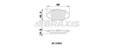 BRAXIS AA0098 Arka Fren Balatası Nıssan Mıcra Iı K11 92-00 GM 4406099B25, GM 4406099B85, GM 4320699B85, GM 4320699B25, GM 103145, GM 432065F001