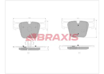 BRAXIS AA0490 Fren Balatası On S-Class W221 06>13 C216 06>13 GM 44207520, GM 4420752041, GM A0044207520, GM 4206904, GM A004420752041, GM A0004206904