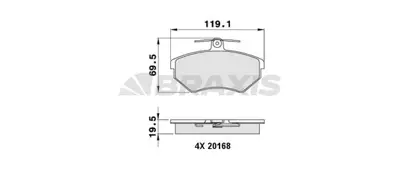 BRAXIS AA0040 On Fren Balatası Caddy 96>03 Golf Iıı 90>98 Jetta Iı 88>92 Passat Iıı 88>97 Cordoba Ibıza 97>02 Tole GM 8A0698151C, GM 357698151B, GM 357698151, GM 431698151D, GM 431698151G, GM 443698151M, GM 443698151E, GM 443698151C, GM 443698151, GM 440615116A