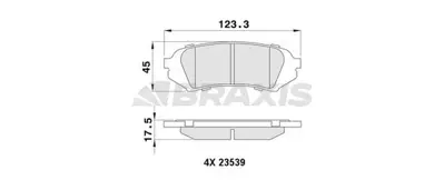 BRAXIS AA0482 Arka Fren Balatası Lexus Lx 02>08 Land Cruıser 02>07 GM 4466YZZC4, GM 446660070, GM 446660030, GM 446660110, GM PA511, GM 446660100, GM V9118B027, GM AY060TY025, GM 494660031, GM 494660030