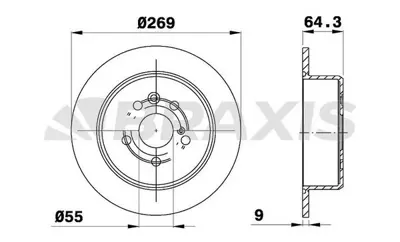 BRAXIS AE0650 Arka Fren Dısk Aynası Toyota Carına Celıca 2.0ı GM 4243120360, GM 4243120300, GM 4243120340, GM 4243120200, GM 4243120210, GM 4243120320, GM 4243120160, GM 4243120090, GM 4243120330