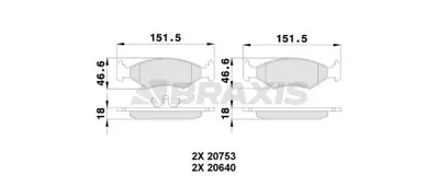 BRAXIS AA0075 On Fren Balatası Escort Iıı 1.1 / 1.3 / 1.6 80>99 Fıesta Iıı 1.1 / 1.3 / 1.4 / 1.6 84>95 Orıon 1.3 / GM 1064763, GM 1079920, GM 6121697, GM 6127520, GM 6147496, GM 6189146, GM 96FB2K021BA, GM 97FB2K021BA, GM 97FB2K021DA, GM 98FB2K021BA