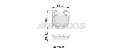 BRAXIS AB0399 Arka Fren Balatası Lexus Gs300 Gs430 Is200 Is300 GM 446622180, GM 446630120, GM 446630121, GM 446630122, GM 446630161, GM 446630170, GM 446630190, GM 446630110, GM 446651020, GM 446651011