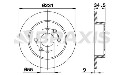 BRAXIS AE0548 Arka Fren Dısk Aynası Mazda 323 Mx5 1.3 1.6ı GM NA0126251A, GM NA0126251, GM B4Y226251C, GM NA0126251D, GM NA0126251C, GM B4Y226251, GM B4Y226251A, GM B4Y226251B, GM B46126251A, GM B46126251C