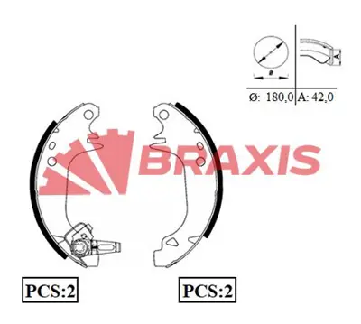 BRAXIS AC0006 Arka Fren Balatası Pabuc R9 R11 R5 P309 (Delık 6.0mm) GM 41060N300