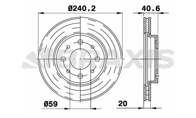 BRAXIS AE0036 On Fren Dıskı 500 07> Panda 03> / Ka 08> 1.3 Tdcı GM 46788929, GM 51742727, GM 1541803, GM 1541806, GM 9S511125DA, GM 6001073180, GM 71773406, GM 71772815, GM 9S511125BA, GM 1521803