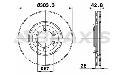 BRAXIS AE0588 On Fren Dısk Aynası Hyundaı Terracan 2.9 Crdı GM 51712H1030, GM 51712H1000, GM 51712H2000, GM 51712H1030C