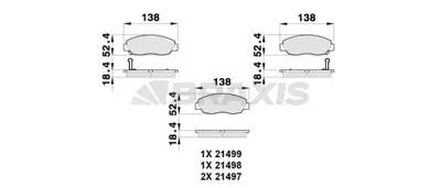 BRAXIS AB0273 On Fren Balatası Honda Accord 2.0 90-98 Cr-V 95-> GM 45022SM4A00, GM 45022SM4A01, GM 6450S5DA01, GM 45022S10030, GM 45022S5DA00, GM 45022S84A02, GM 45022SM4517, GM 45022S10000, GM 45022S50A00, GM 45022SY8A01