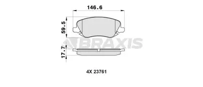 BRAXIS AB0441 On Fren Balatası Lancıa Thesıs GM 9949293, GM 77362272, GM 77362141, GM 71770979, GM 446628080, GM 446642010, GM 446642020, GM 446642030, GM 446642040, GM 446642050