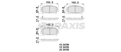 BRAXIS AB0482 On Fren Balatası Honda Accord Vııı 2.0 2.4 2008-2015 GM 45022TL0G50, GM 45022TL0G51, GM 45022TL3Q50, GM H4502TL3003