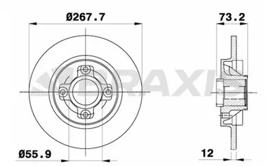 BRAXIS AD0056 Arka Fren Dısk Aynası Rulmanlı Poryal Partner Tepe Berlıngo Iıı P308 P5008 P3008 08> C4 GM N0123191, GM 373811, GM 373931, GM 373932, GM 374046, GM 424946, GM 454919, GM 9443941980, GM 9650795880, GM 9651556880