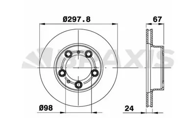 BRAXIS AE0545 On Fren Dısk Aynası Havalı Boxster 986 2.5 / 2.7 09 / 96 12 / 04 GM 98635140104, GM 98635140105, GM 71739635, GM 9676714, GM 82480447, GM DF2761, GM WGR08021, GM 986478477, GM 60814639, GM 986351401