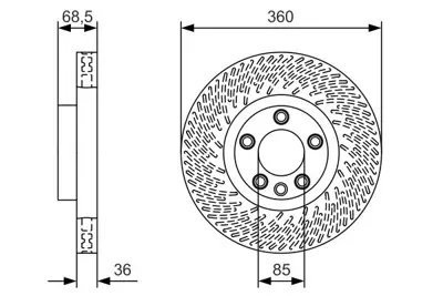 BOSCH 0986479B12 Fren Dıskı Ön 95835140301 7P6615301A 7P6615301 95835140300 7P6615301B 7P6615302B 7P6615302 7P6615302A 95835140401 95835140400