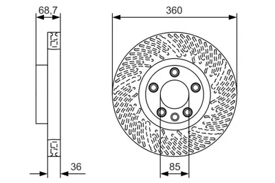 BOSCH 0986479B13 Fren Dıskı Ön 95835140301 95835140400 95835140401 7P6615301 7P6615301A 7P6615301B 7P6615302 7P6615302A 7P6615302B 95835140300