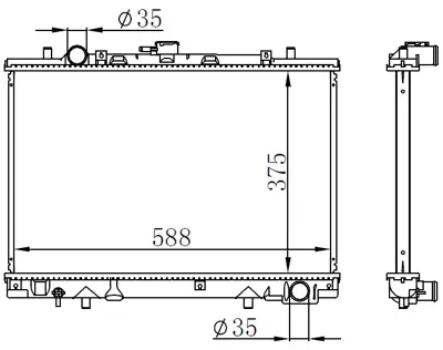 ORIS BMI084026 Motor Radyatoru (375x598x26) L200 2,5d 96-> Manuel MR127853 62809 18M34 8MK376729661 1163035 MB660079 MR481787 MB660078