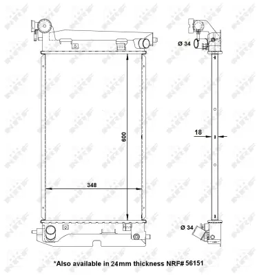 NRF 53373 Motor Su Radyatoru Corolla Vvt I 02>07 Manuel (536x312x13) 