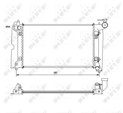 NRF 53396 Motor Su Radyatoru Corolla 2002 2007 Avensıs 2002 2007 Otomatık Vıtes (600x350x16) 