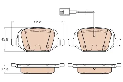 TRW GDB1985 Arka Fren Balatası Lınea 1,3d Multıjet 06 09> 1,4 / 1,4t Jet 06 07> / 1,6 / 1,6d Multıjet 06 09> Cıf 77365752 71770108 77365858 71738158 71772210