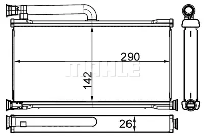 BEHR MAHLE AH 261 000S Kalorıfer Radyatörü 420820037A 4F0819031B 4F0820031A 4F0820031C 420898037A 4F0820031 4F1820031 4F2820031 70233