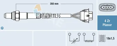 FAE 77208 Oksijen Sensörü Ön 325mm (Corsa-C Z10xe Z12xe) 12597893 13103981 24402859 24402860 24403182 24403860 24411438 24411440 24420590 24420591